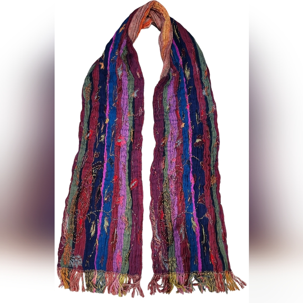 Mohito beautiful colorful art to wear boho fringed scarf